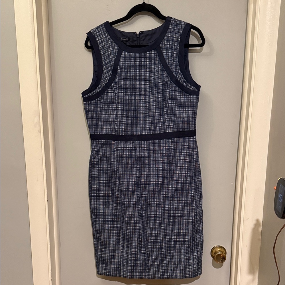 Talbots Navy Plaid Mini Dress